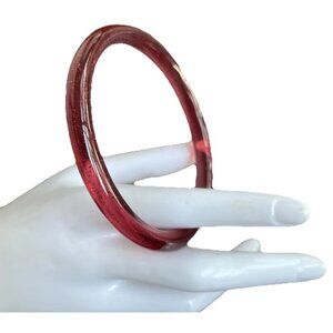 Vintage Red Roman Glass Bangle Bracelet women’s sz 8.5” Quality Bracelet